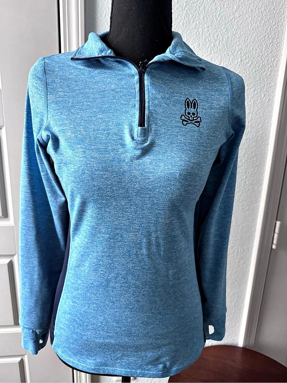 Psycho Bunny Women's Daisie 1/4 Zip Pullover Blue XS